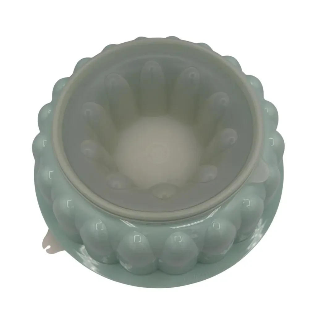 Tupperware USA VINTAGE 3 pc Mint Green Jello Mold COMPLETE SET Ice Ring Jadeite